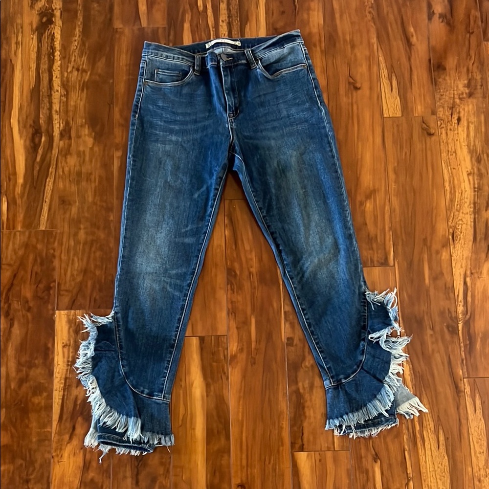 Chelsea & Violet Frayed Flare Jeans